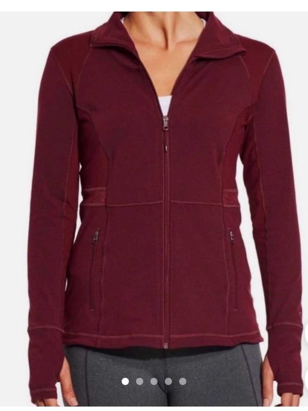 CALIA by Carrie Underwood Burgundy Full‑Zip Bomber Jacket